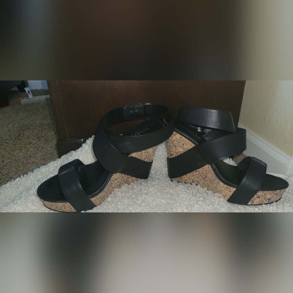 Black Wedge Sandals